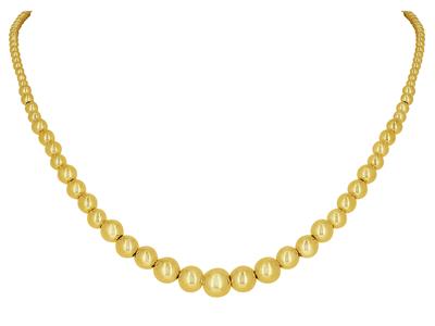 Halskette Mit Abgestuften Kugeln 3/9 Mm, 45 Cm, 18k Gelbgold - Standard Bild - 1