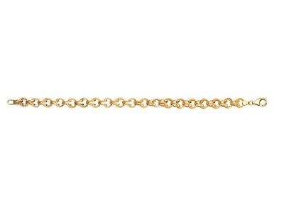 Armband Gros Sirop, Abwechselnd Glatte Und Gesteppte Maschen 8 Mm, 23 Cm, 18k Gelbgold