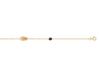 Armband Knoten For\at 6 Mm, 2 Granat-kristalle 4 MM An For\at-kette Klar, 18 Cm, Gelbgold 750 - Standard Bild - 2
