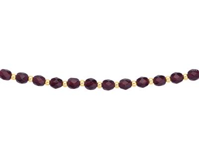 Halskette Kugeln 2 Mm, Granatkristall 4 Mm, 45 Cm, Gelbgold 18k - Standard Bild - 2
