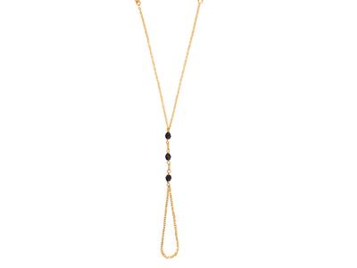Handkette, 3 Granat-kristalle 4 Mm,19 Cm, Gelbgold 750 - Standard Bild - 1