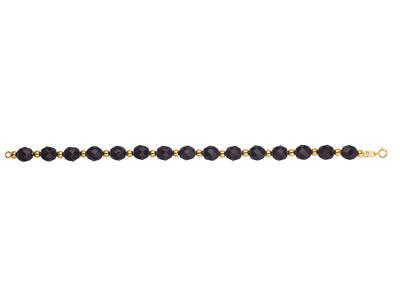 Armband Kugeln 6 Mm, Granat-kristall 8 Mm, 20 Cm, Gelbgold 750 - Standard Bild - 1