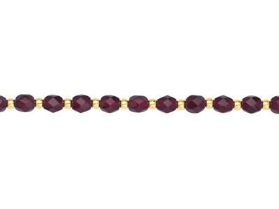 Armband Kugeln 2 Mm, Granat-kristall 4 Mm, 19 Cm, Gelbgold 750 - Standard Bild - 2