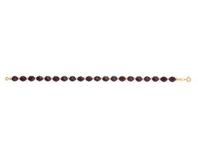 Armband Kugeln 4 Mm, Granat-kristall 6 Mm, 19 Cm, Gelbgold 750 - Standard Bild - 1