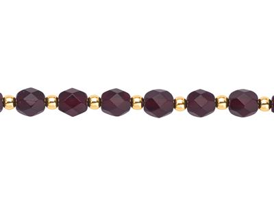 Armband Kugeln 4 Mm, Granat-kristall 6 Mm, 19 Cm, Gelbgold 750 - Standard Bild - 2
