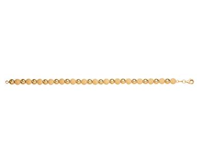 Armband Kugeln 6 MM Leicht Abwechselnd 11 Glatt Und Laser, 19 Cm, 18k Gelbgold