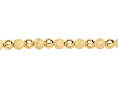 Armband Kugeln 6 MM Leicht Abwechselnd 1/1 Glatt Und Laser, 19 Cm, 18k Gelbgold - Standard Bild - 2