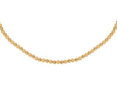 Halskette Kugeln 8 MM Leicht Abwechselnd 1/1 Glatt Und Laser, 45 Cm, Gelbgold 18k - Standard Bild - 1