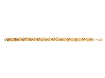 Armband Kugeln 8 MM Leicht Abwechselnd 11 Glatt Und Laser, 20 Cm, 18k Gelbgold