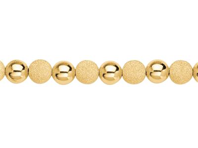 Armband Kugeln 8 MM Leicht Abwechselnd 1/1 Glatt Und Laser, 20 Cm, 18k Gelbgold - Standard Bild - 2