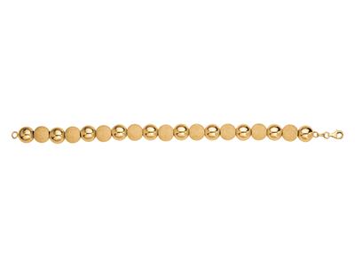 Armband Kugeln 10 MM Leicht Abwechselnd 1/1 Glatt Und Laser, 20 Cm, 18k Gelbgold - Standard Bild - 1