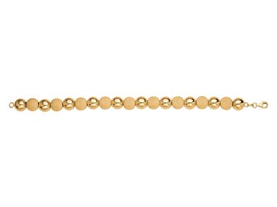 Armband Kugeln 10 MM Leicht Abwechselnd 1/1 Glatt Und Laser, 20 Cm, 18k Gelbgold - Standard Bild - 1