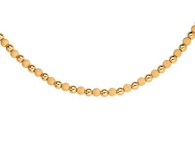 Halskette Kugeln 10 MM Leicht Abwechselnd 11 Glatt Und Laser, 50 Cm, 18k Gelbgold