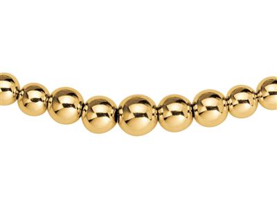 Halskette Glatte Leichte Kugeln Im Fall 3/10 Mm, 45 Cm, 18k Gelbgold - Standard Bild - 2