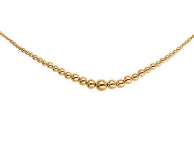 Halskette Glatte Leichte Kugeln Im Fall 312 Mm, 45 Cm, 18k Gelbgold