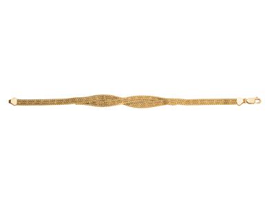 Armband Pop Corn 2 Reihen Gedreht Im Fall 10 Mm, 19 Cm, Gelbgold 18k