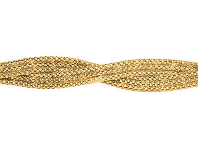 Armband Pop Corn 2 Reihen Gedreht Im Fall 10 Mm, 19 Cm, Gelbgold 18k - Standard Bild - 2