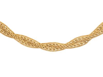 Halskette Aus Gedrehtem Fallseil 4,30 Bis 8,50 Mm, 45 Cm, Gelbgold 18k - Standard Bild - 3