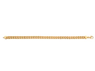 Armband Seil 2 Reihen 6 Mm, 19 Cm, Gelbgold 18k - Standard Bild - 1