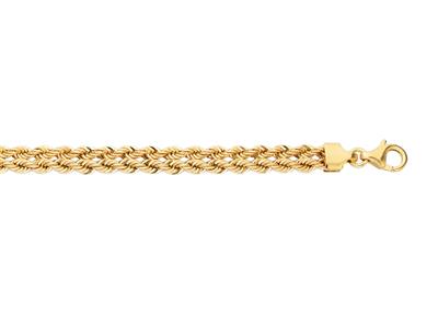 Armband Seil 2 Reihen 6 Mm, 19 Cm, Gelbgold 18k - Standard Bild - 2