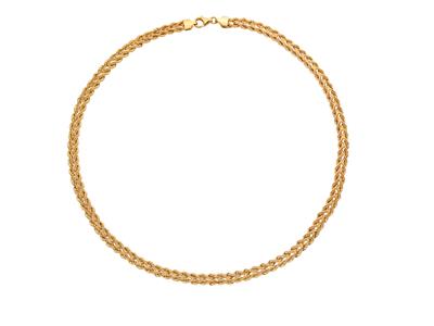 Halskette Seil 2 Reihen 6 Mm, 45 Cm, Gelbgold 18k