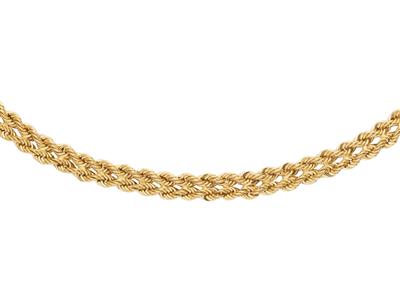 Halskette Seil 2 Reihen 6 Mm, 45 Cm, Gelbgold 18k - Standard Bild - 2
