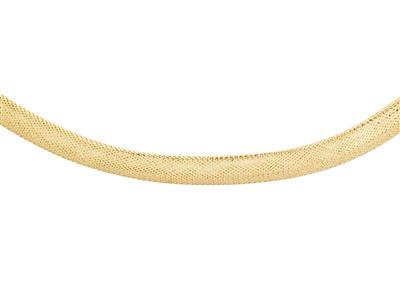 Flache Omega-halskette Im Fall 8 Mm, 45 Cm Gelbgold 18k - Standard Bild - 2
