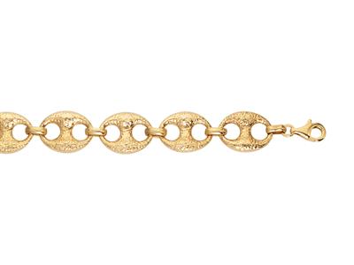Armband Aus Gekornten Kaffeebohnen 16 X 21 Mm, 22 Cm, 18k Gelbgold - Standard Bild - 2