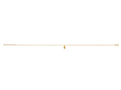 Fußkette Charm Noeud Piqué Forçat 4 Mm, 25+3 Cm, Gelbgold 18k - Standard Bild - 1