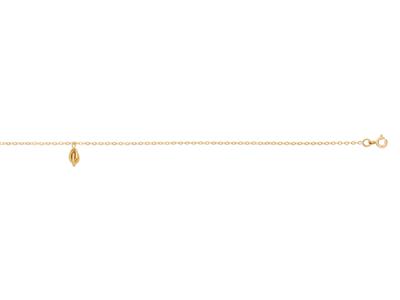 Fußkette Charm Noeud Piqué Forçat 4 Mm, 25+3 Cm, Gelbgold 18k - Standard Bild - 2