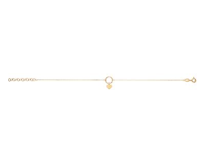 Armband Kreis Und Herz Mit Pampillen, 17+3 Cm, 18k Gelbgold - Standard Bild - 1