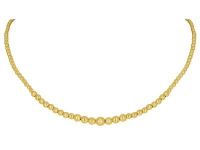 Halskette Mit Abgestuften Kugeln 3-6 Mm, 45 Cm, 18k Gelbgold - Standard Bild - 1