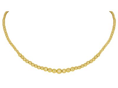 Halskette Mit Abgestuften Kugeln 3-6 Mm, 45 Cm, 18k Gelbgold - Standard Bild - 1