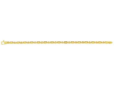 Feines Armband Mit Hohlen Gliedermaschen 4 Mm, 21 Cm, 18k Gelbgold - Standard Bild - 1