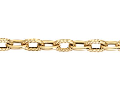 Armband Hohle Ovale Ankerkette, Glatt Abgesetzt, 20,50 Cm, 18 Kt Gelbgold - Standard Bild - 2