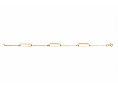 Armband Aus 3 Rechteckigen Hohlmaschen An Einer Kette, 163 Cm, 18k Gelbgold