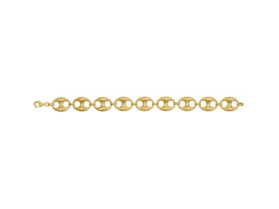 Armband Kaffeebohne Hohl Poliert 16x 20 Mm, 21 Cm, Gelbgold 750 - Standard Bild - 1