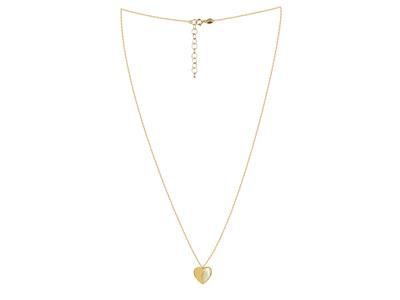 Halskette Mit Herzmotiv Halb Perlmutt An Kette, 42+3 Cm, 18k Gelbgold - Standard Bild - 2