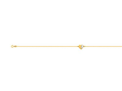 Armband Herz-motiv Perlmutt An Kette, 17+3 Cm, 18 Kt Gelbgold - Standard Bild - 1