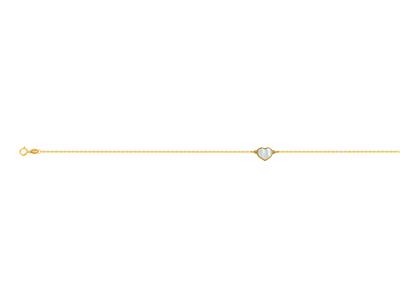Armband Herz-motiv Perlmutt An Kette, 17+3 Cm, 18 Kt Gelbgold - Standard Bild - 1