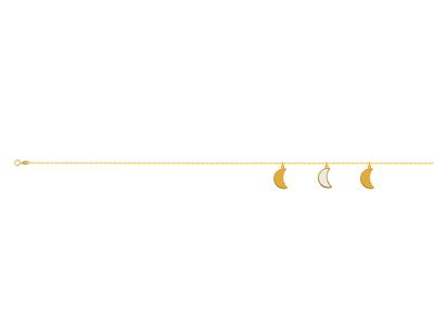 Fußkette 3 Motive Mond An Kette, 25+3 Cm, Gelbgold 750 - Standard Bild - 1
