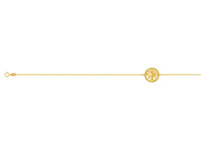 Armband Lebensbaum-motiv Mit Umrandung, 17+3 Cm, 18 Kt Gelbgold - Standard Bild - 1