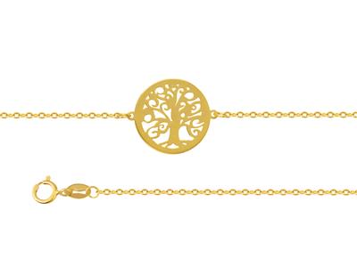 Armband Lebensbaum-motiv Mit Umrandung, 17+3 Cm, 18 Kt Gelbgold - Standard Bild - 2