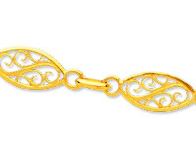 Filigrane Halskette 6 Mm, 50 Cm, 18k Gelbgold - Standard Bild - 2