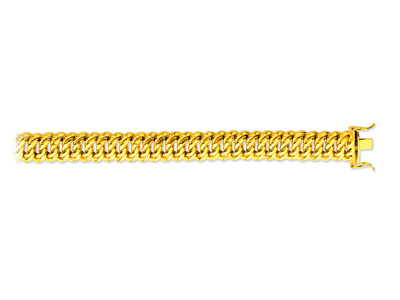 Armband Mit Amerikanischen Maschen 12 Mm, 19 Cm, 18k Gelbgold - Standard Bild - 1
