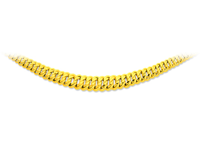 Halskette Aus Amerikanischem Fallgitter 13,2 Mm, 45 Cm, Gelbgold 18k - Standard Bild - 1