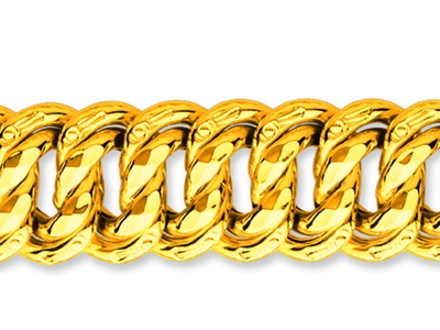 Amerikanisches Maschenarmband 16 Mm, 21 Cm, 18k Gelbgold - Standard Bild - 2