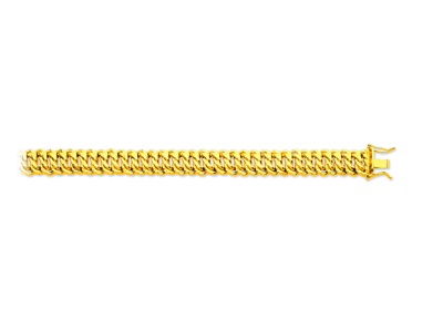 Armband Mit Amerikanischen Maschen 10 Mm, 19 Cm, 18k Gelbgold - Standard Bild - 1