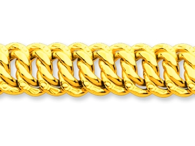 Armband Im Amerikanischen Stil 10 Mm, 19 Cm, 18k Gelbgold - Standard Bild - 2