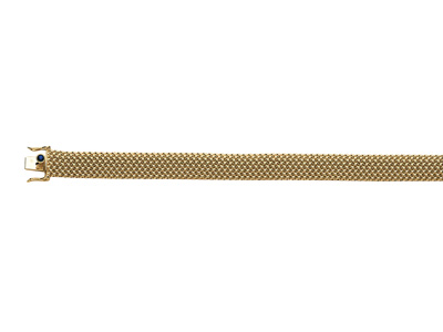 Armband Aus Glatten, Leichten Polnischen Maschen 11 Mm, 19 Cm, 18k Gelbgold - Standard Bild - 1